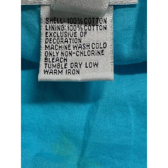 Talbots Skirt Women 2 Petite Blue Embroidered Dragonflies Boho Preppy Summer Y2K - Picture 5 of 7